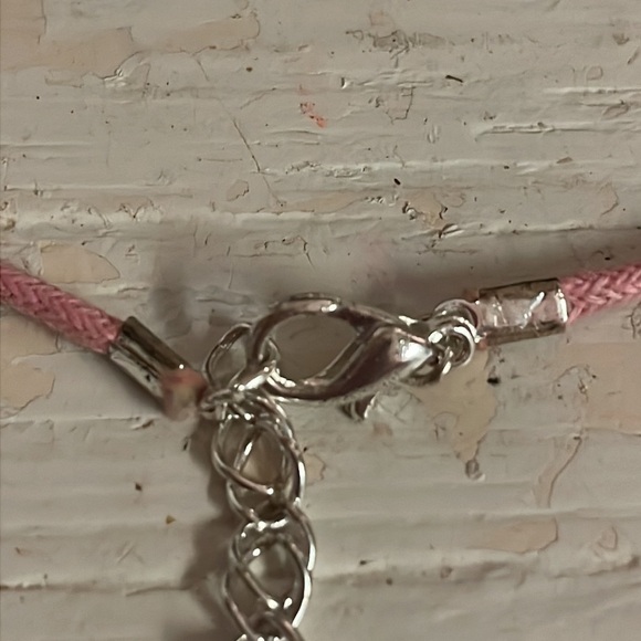 13” pink corded became with 1” engraved Best Friends pendant with pink crysta - Picture 8 of 12